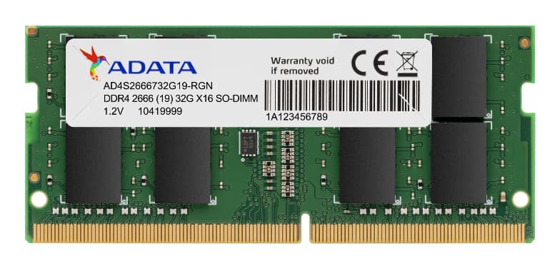 ADATA ADATA 8GB DDR4 SO-DIMM 2666 MT/s CL19 Memory Module (Single Tray)