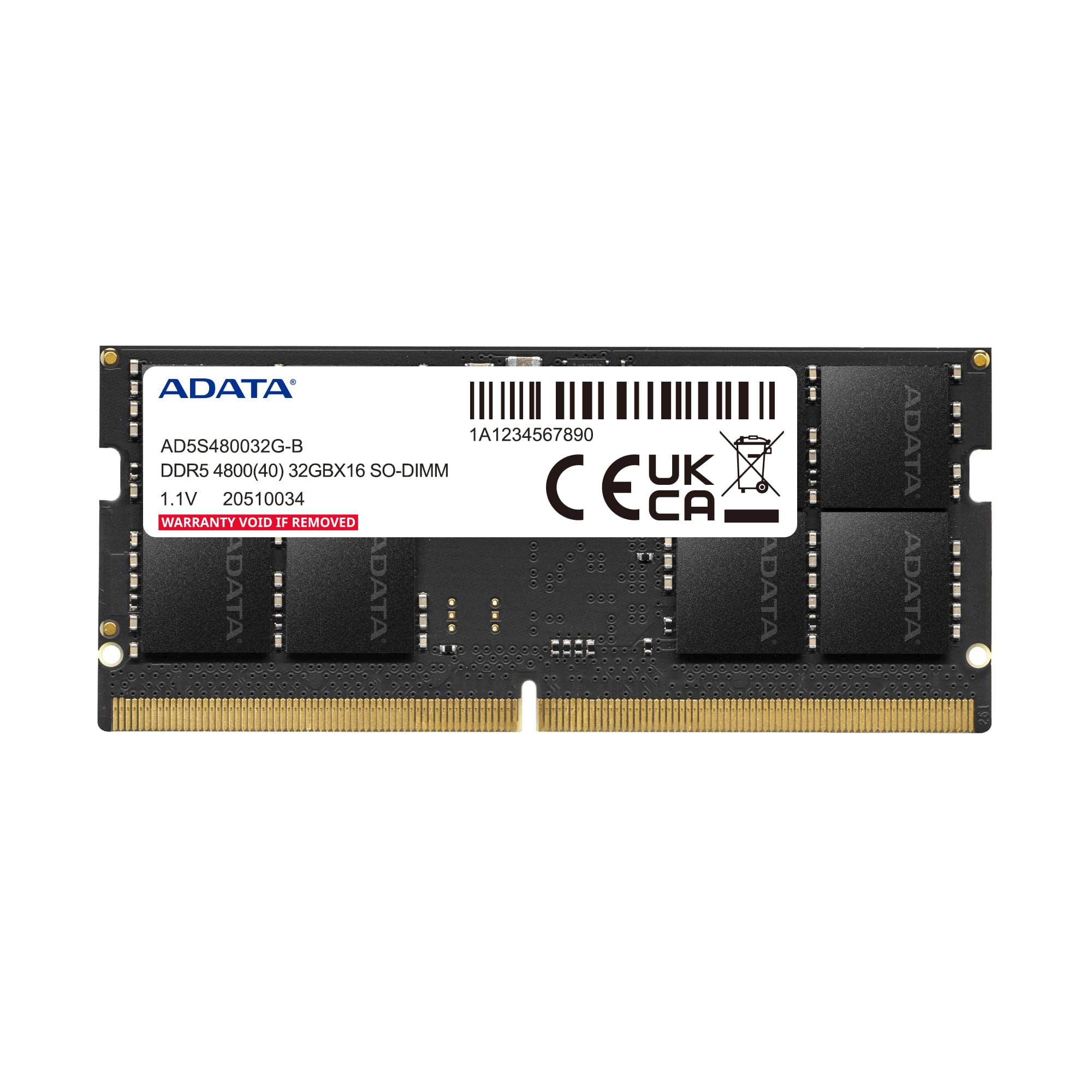 ADATA ADATA 32GB DDR5 SO-DIMM 4800 MT/s CL40 Memory Module (Bulk)