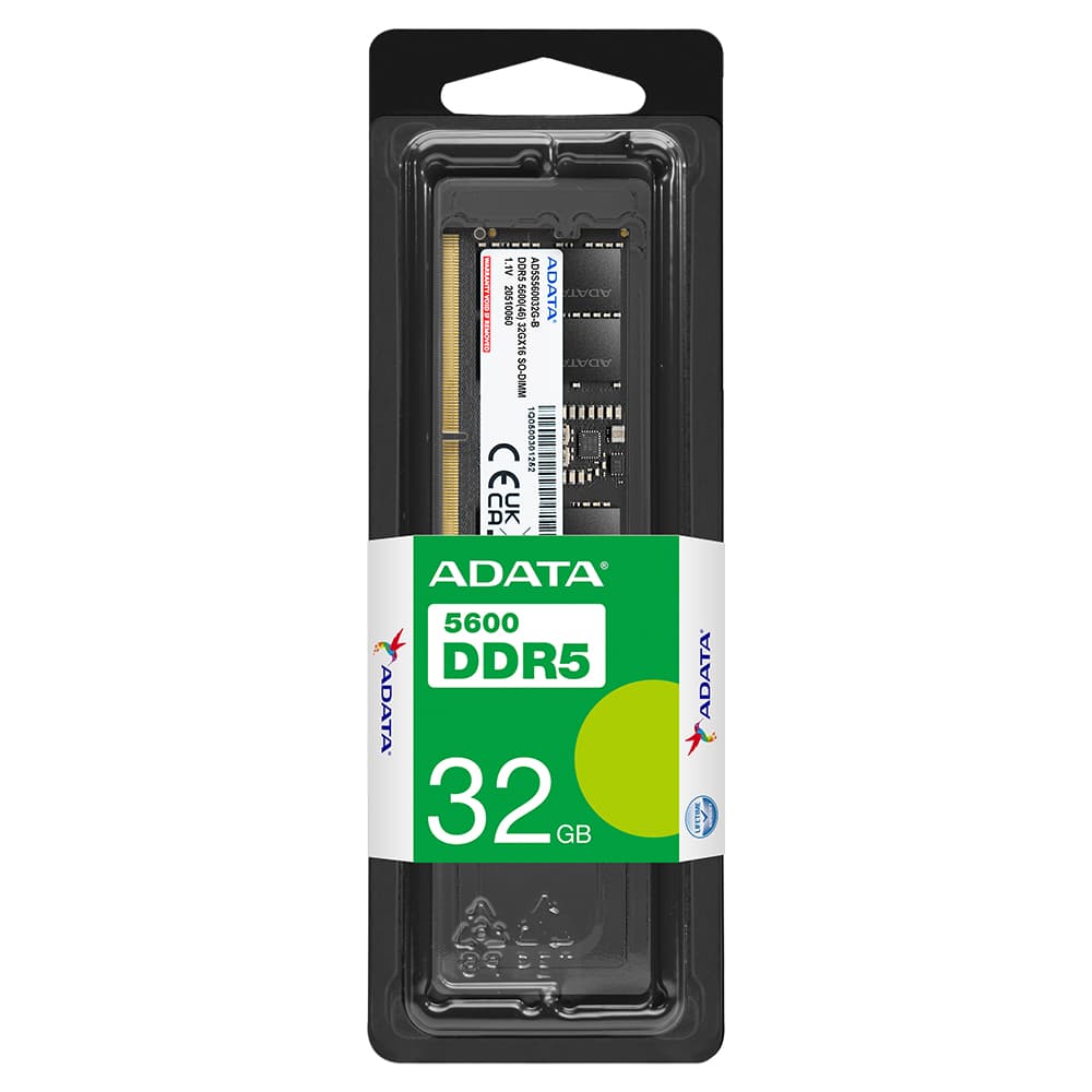 ADATA ADATA 32GB DDR5 SO-DIMM 5600 MT/s CL46 Memory Module (Single Tray)