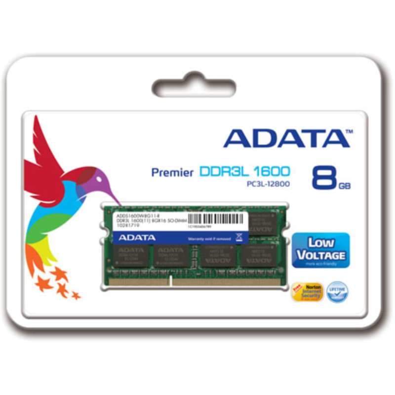 ADATA ADATA 8GB DDR3L SO-DIMM 1600 MT/s CL11 Memory Module (Single Tray)