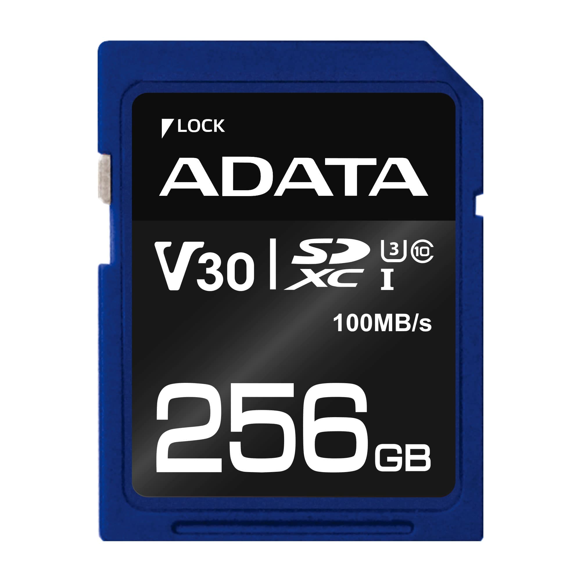 ADATA ADATA SDXC 256GB UHS-I U3 V30S Memory Card (Retail)