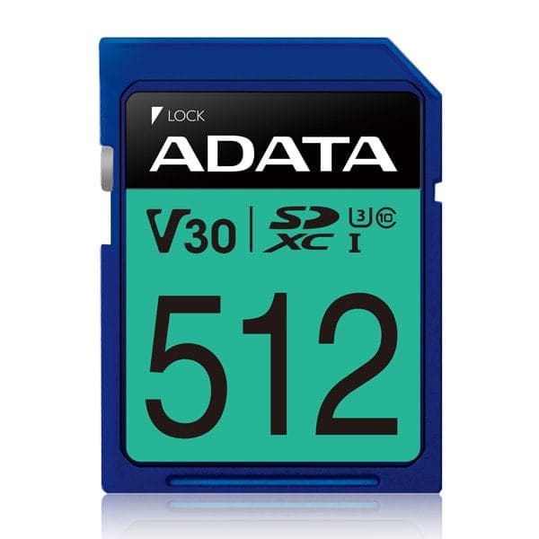ADATA ADATA SDXC 512GB UHS-I U3 V30S Memory Card (Retail)