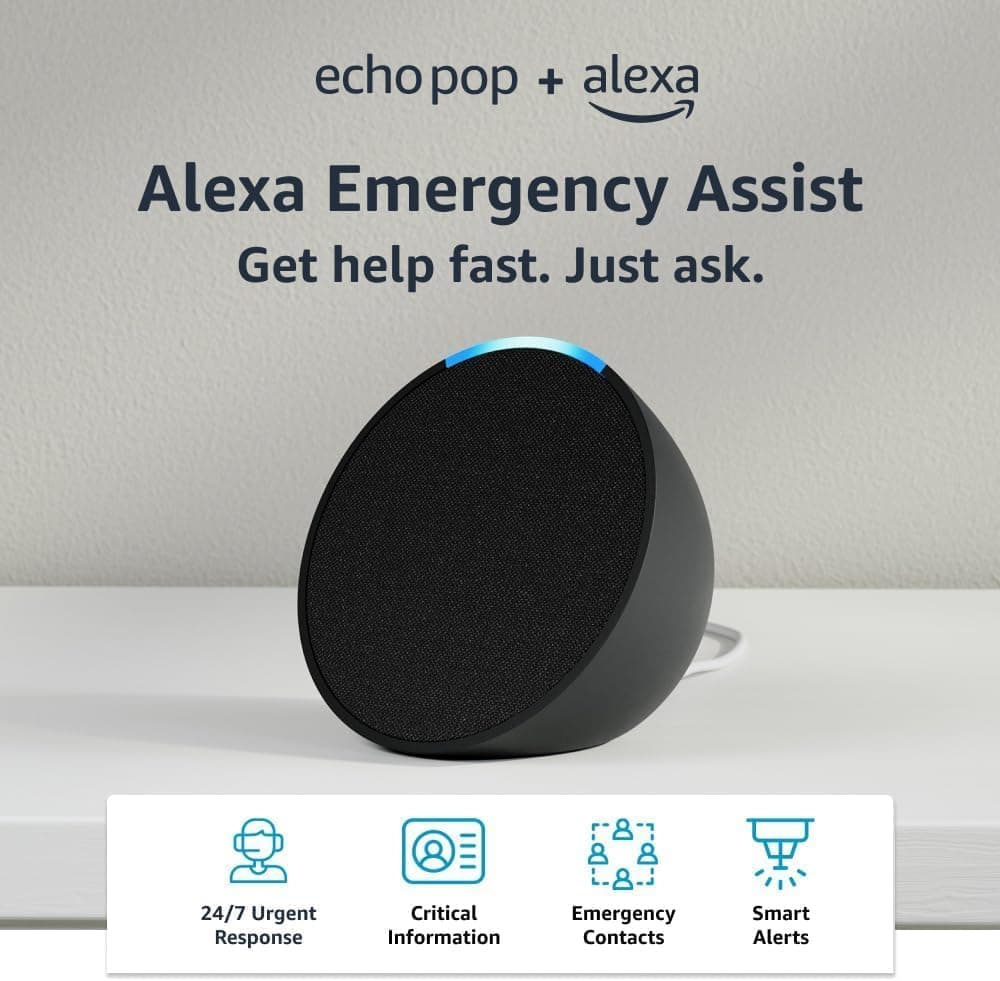 Amazon Amazon Echo Pop (1st Generation) Smart Speaker with Alexa (Charcoal)