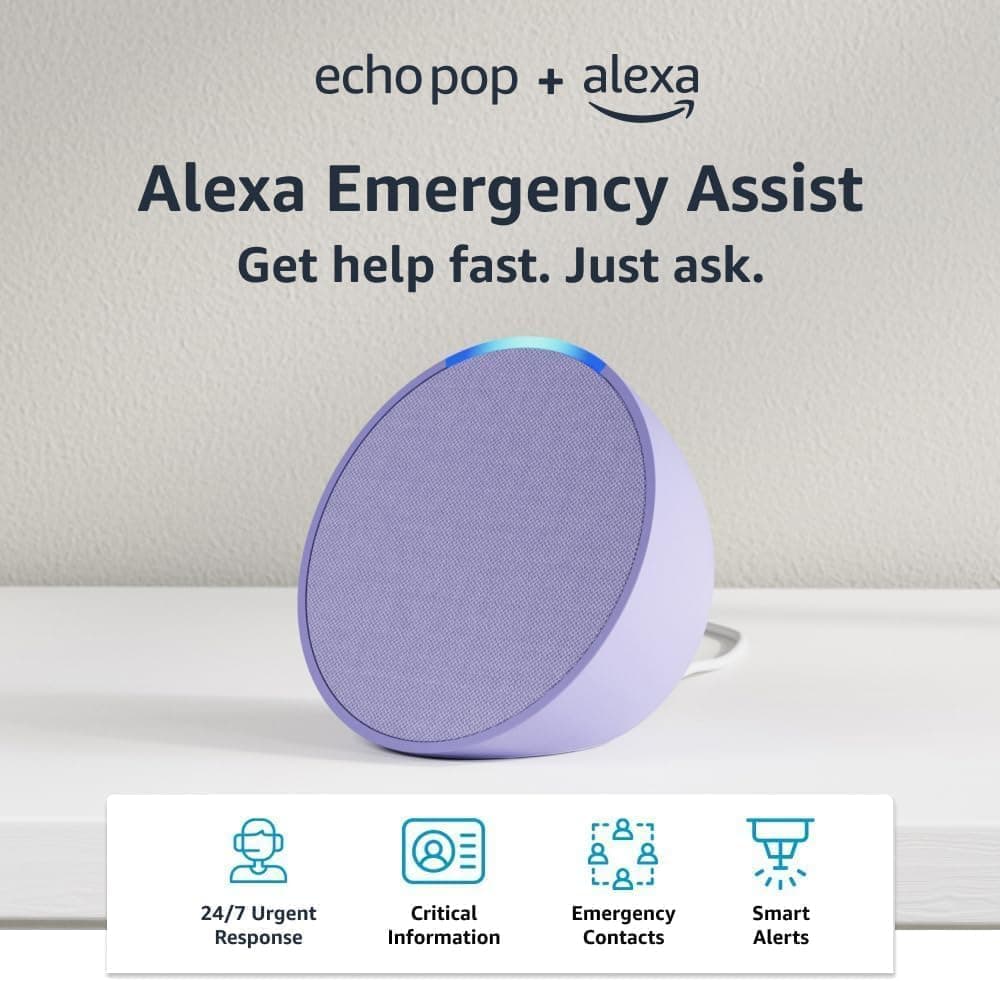 Amazon Amazon Echo Pop (1st Generation) Smart Speaker with Alexa (Lavender Bloom)