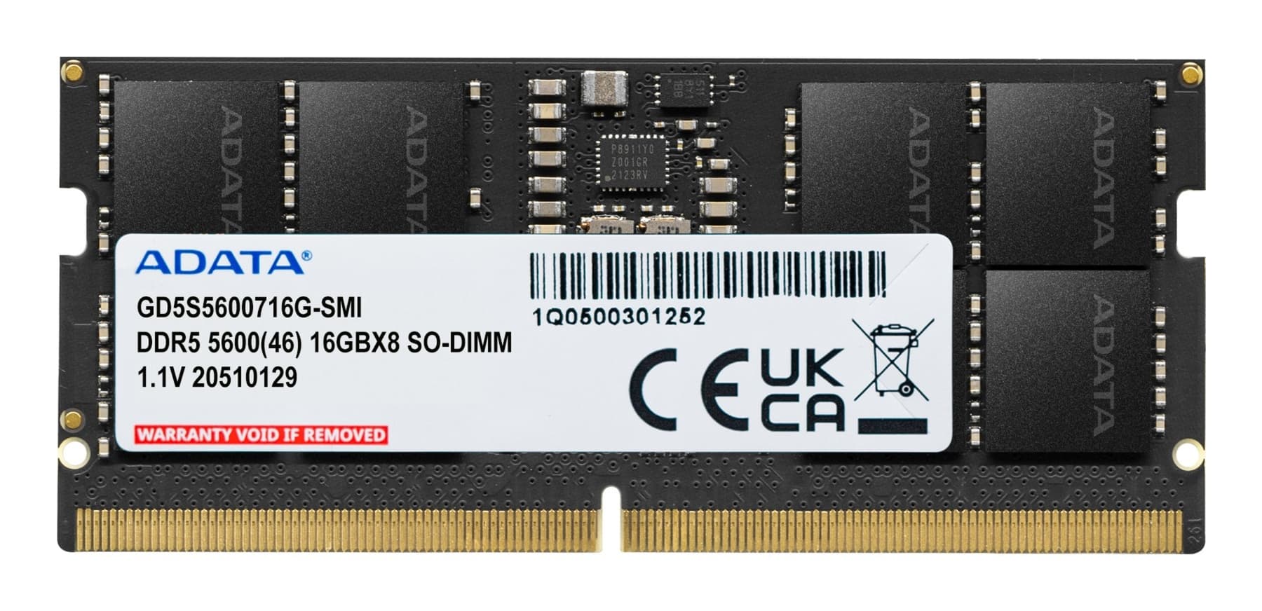 ADATA ADATA 16GB DDR5 SO-DIMM 5600 MT/s CL46 Memory Module (Single Tray)