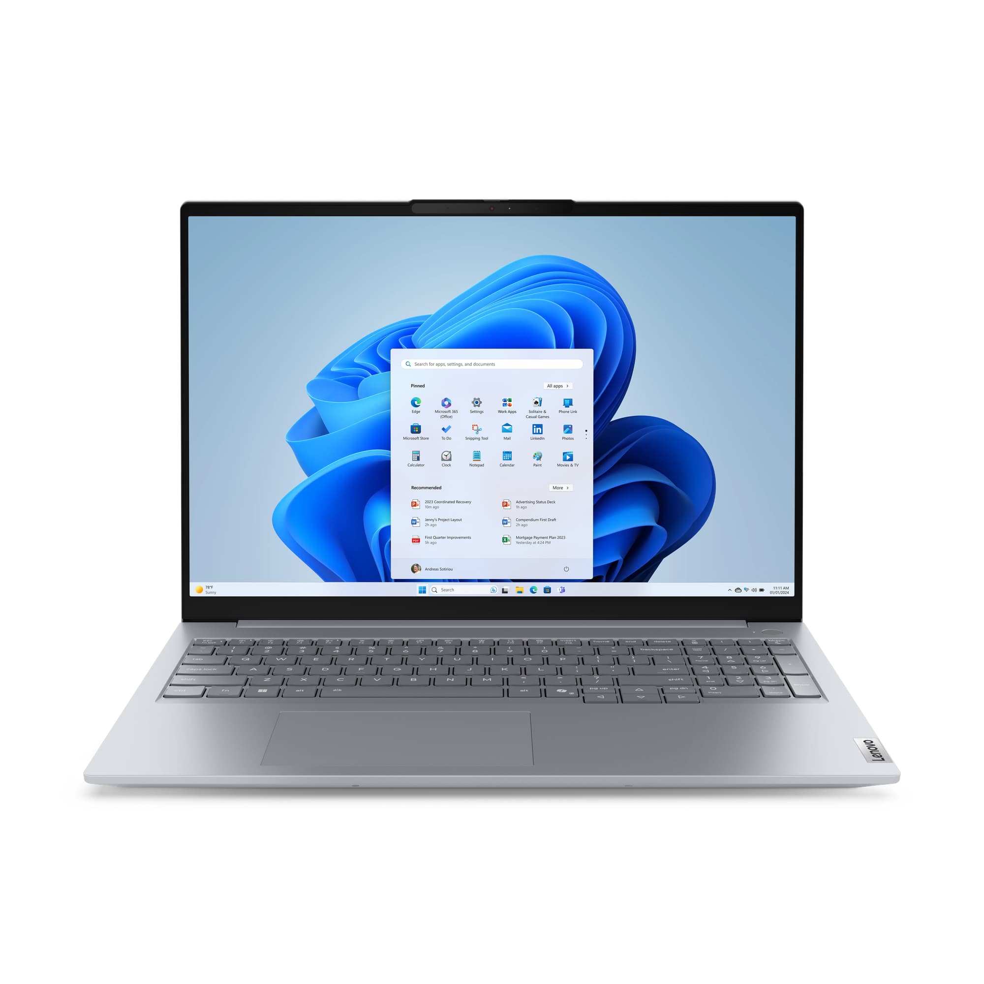 Lenovo Lenovo ThinkBook 16 IRL Gen 8 Core™ 5 210H 512GB SSD 16GB 16" (1920x1200) TOUCHSCREEN WIN11 Pro ARCTIC GRAY Backlit Keyboard FP Reader
