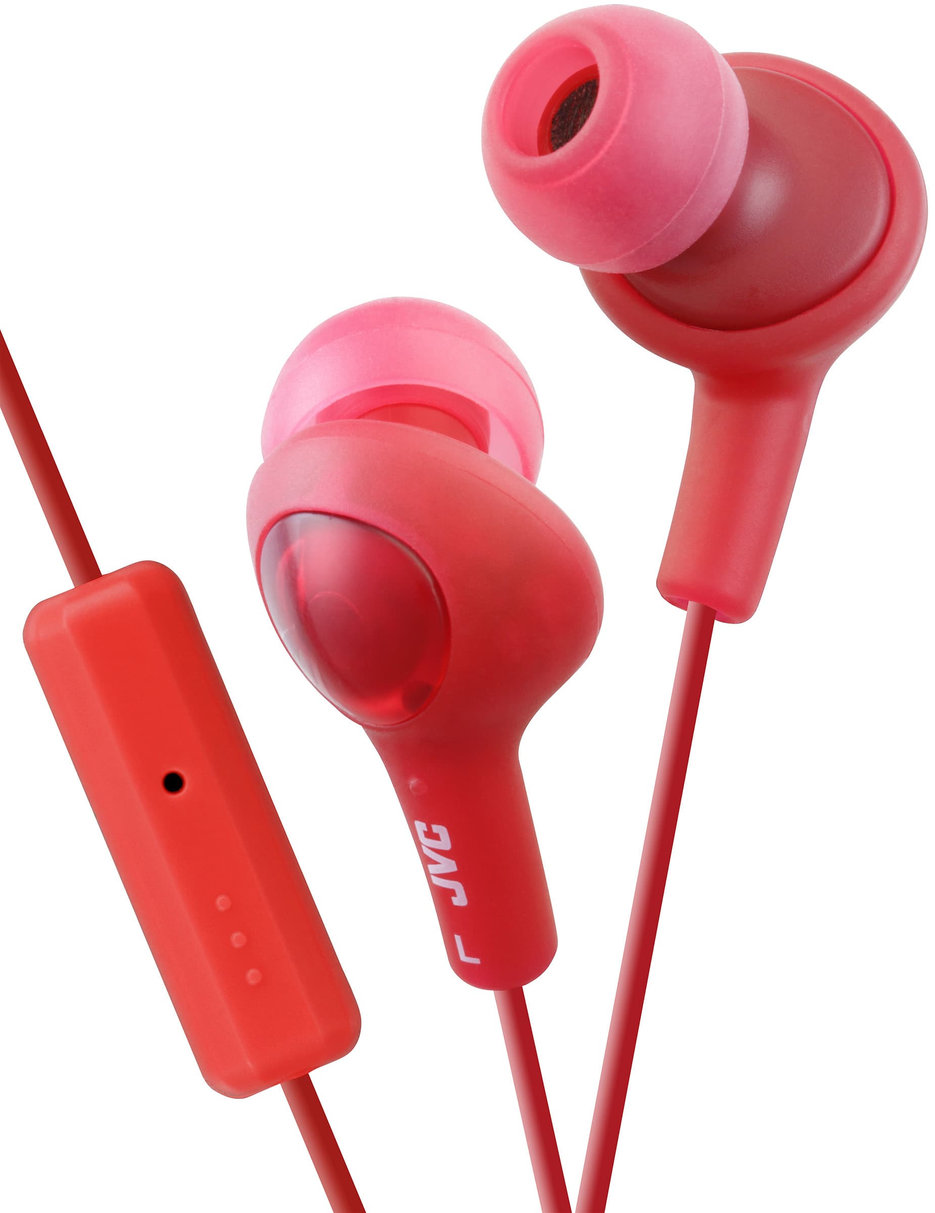 JVC JVC Colorful Gumy PLUS in-ear headphones with 1-button remote and mic (Rasberry Red)