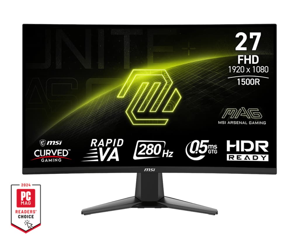 MSI MSI MAG 276CXF 27” FHD Curved 1500R 280Hz Gaming Monitor HDR Ready AI Vision W/Display Port